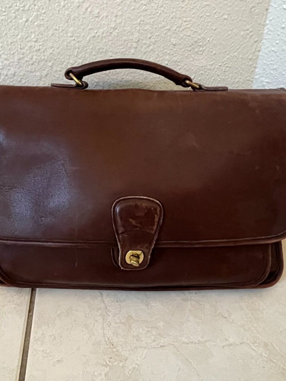 Vintage Coach 5180 Metropolitan Brown Leather Briefcase